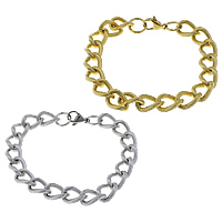 Stainless Steel Jewelry Bracelet, plated, twist oval chain, more colors for choice, 15.50x10.50x2.50mm, Length:Approx 8.5 Inch, 20Strands/Lot, Sold By Lot