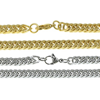 Halskette, Edelstahl, plattiert, Seil-Kette, keine, 5mm, Länge ca. 24 ZollInch, 20SträngeStrang/Menge, verkauft von Menge