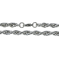Cadena de Collar, acero inoxidable, cadena de cuerda, color original, 5mm, longitud:aproximado 24 Inch, 30Strandsfilamento/Grupo, Vendido por Grupo
