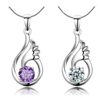 Rhinestone Brass Pendants Wing Shape silver color plated with rhinestone nickel lead & cadmium free Approx 3-5mm Sold By PC