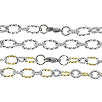 Stainless Steel Chain Necklace, plated, different length for choice & oval chain, more colors for choice, 11.5x7x1.5mm, 8x7x1.5mm, Sold By Lot