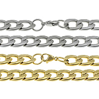 Stainless Steel Chain Necklace, plated, curb chain & matte, more colors for choice, 16x11.50x3mm, Length:Approx 24 Inch, Sold By Lot