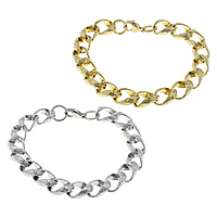 Stainless Steel Jewelry Bracelet, plated, twist oval chain, more colors for choice, 16x11x4mm, Length:Approx 9 Inch, 10Strands/Lot, Sold By Lot