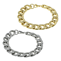 Stainless Steel Jewelry Bracelet, plated, twist oval chain & matte, more colors for choice, 19x13x3.50mm, Length:Approx 8.5 Inch, 10Strands/Lot, Sold By Lot
