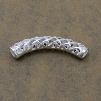 Tibetan Style Tube Beads, silver color plated, hollow, nickel, lead & cadmium free, 51x9x8mm, Hole:Approx 6mm, 200PCs/Lot, Sold By Lot