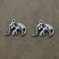 Zinc Alloy Animal Pendler, Elephant, antik sølv farve forgyldt, nikkel, bly & cadmium fri, 20x15x3.50mm, Hole:Ca. 1.5mm, 300pc'er/Lot, Solgt af Lot