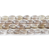 Natürliche Rauchquarz Perlen, oval, facettierte, 8x13mm, Bohrung:ca. 1mm, ca. 30PCs/Strang, verkauft per ca. 15.5 ZollInch Strang