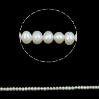 Perlas Patata Freshwater, Perlas cultivadas de agua dulce, natural, Blanco, 4-5mm, agujero:aproximado 0.8mm, Vendido para aproximado 15.5 Inch Sarta