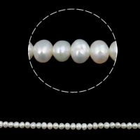 Perlas Patata Freshwater, Perlas cultivadas de agua dulce, natural, Blanco, 4-5mm, agujero:aproximado 0.8mm, Vendido para aproximado 15.5 Inch Sarta
