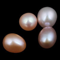 Perles nacres sans trou de culture d'eau douce, perle d'eau douce cultivée, riz, naturel, aucun trou, couleurs mélangées, grade AAA, 9-10mm, Vendu par PC