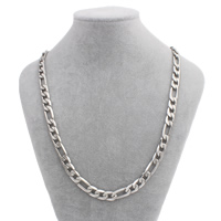 Stainless Steel Chain Necklace, different size for choice & figaro chain, original color, Sold By Strand