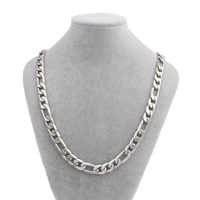 Stainless Steel Chain Necklace, different size for choice & figaro chain, original color, Sold Per Approx 23.5 Inch Strand