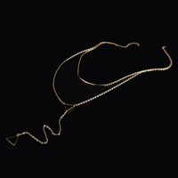 Mode Multi Layer halskæde, Zinc Alloy, med jern kæde, med 5cm extender kæde, Triangle, guldfarve belagt, Aria t sty tut & oval kæde & 2-streng, nikkel, bly & cadmium fri, 40cm, Længde Ca. 15.5 inch, 3Strands/Bag, Solgt af Bag