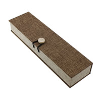 Linen Necklace Box, with Sponge & Wood, Rectangle, 224x66x38mm, 12PCs/Lot, Sold By Lot