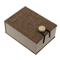 Linen Pendant Box, with Sponge & Wood, Rectangle, 76x105x45mm, 20PCs/Lot, Sold By Lot