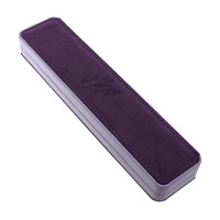 Boîtes à collier en velours, velours de coton, avec carton, rectangle, avec le motif de fleurs, violet, 225x55x30mm, 14PC/lot, Vendu par lot