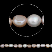 Barocco coltivate in acqua dolce Perla, perla d'acquadolce coltivata naturalmente, naturale, multi-colore, 11-12mm, Foro:Appross. 0.8mm, Venduto per Appross. 15.5 pollice filo