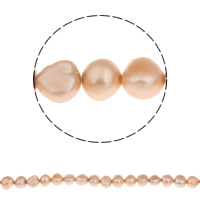 Barock odlad sötvattenspärla pärlor, Freshwater Pearl, naturlig, rosa, 7-8mm, Hål:Ca 0.8mm, Såld Per Ca 15 inch Strand