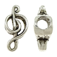 Tibetan Style European Beads, Music Note, silver color plated, without troll & blacken, nickel, lead & cadmium free, 9x18x7mm, Hole:Approx 5mm, 100PCs/Lot, Sold By Lot
