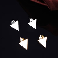Zinc Alloy Split Earring stainless steel post pin Triangle plated nickel lead & cadmium free Sold By Bag