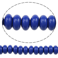 Perles bijoux en résine, rondelle, imitation lapis-lazuli, 4x8x8mm, Trou:Environ 2mm, Longueur:Environ 16 pouce, 3Strandstoron/lot, Environ 90PC/brin, Vendu par lot