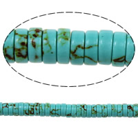 Turquoise Beads, Heishi, 3x8x8mm, Hole:Approx 2mm, Length:Approx 16 Inch, 3Strands/Lot, Approx 143PCs/Strand, Sold By Lot
