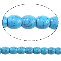 Turquoise Beads, Drum, blue, 18x18x18mm, Hole:Approx 2mm, Length:Approx 15.5 Inch, 3Strands/Lot, Approx 22PCs/Strand, Sold By Lot