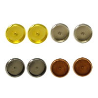 Brass Earring Post, cobre, Ferro / ferro de engomar Postar, banhado, Mais cores pare escolha, Chumbo e cádmio livre, 12x12x2mm, 10x10mm, Diametro interno:Aprox 10mm, 500Pairs/Bag, vendido por Bag