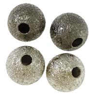 Messing Sternenstaub Perlen, rund, plattiert, Falten, keine, frei von Blei & Kadmium, 6mm, Bohrung:ca. 1mm, 3000PCs/Tasche, verkauft von Tasche