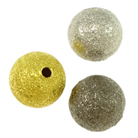 Messing Sternenstaub Perlen, rund, plattiert, Falten, keine, frei von Blei & Kadmium, 10mm, Bohrung:ca. 1mm, 800PCs/Tasche, verkauft von Tasche