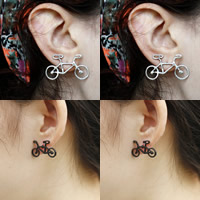 Zinc Alloy Stud Earring stainless steel post pin Bike plated nickel lead & cadmium free Sold By Bag