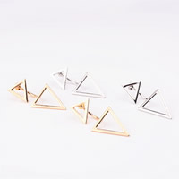 Zinc Alloy Split Earring stainless steel post pin Triangle plated nickel lead & cadmium free 22mm 15mm Sold By Bag