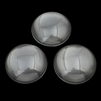Cabochons en verre, Plat rond, dos plat, transparent, 40x10mm, 100PC/sac, Vendu par sac