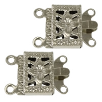 Brass Box Clasp Rectangle platinum color plated  nickel lead & cadmium free Approx 1mm Sold By Lot