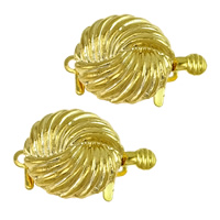 Brass Box Clasp, Flower, gold color plated, single-strand, nickel, lead & cadmium free, 20x14x6.50mm, Hole:Approx 1.5mm, 100PCs/Lot, Sold By Lot