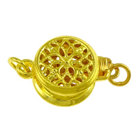 Brass Box Clasp Flower gold color plated single-strand & hollow nickel lead & cadmium free Approx 2mm Sold By Lot