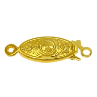 Brass Fishhook Clasp, Horse Eye, gold color plated, single-strand, nickel, lead & cadmium free, 19.50x6.50x3.50mm, Hole:Approx 1mm, 1.5mm, 100PCs/Lot, Sold By Lot