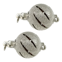 Brass Box Clasp Round platinum color plated hammered & single-strand nickel lead & cadmium free Approx 2.5mm Sold By Lot