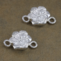 Brass Magnetic Clasp, Flower, silver color plated, single-strand, nickel, lead & cadmium free, 19x12x7mm, Hole:Approx 2.5mm, 100PCs/Lot, Sold By Lot