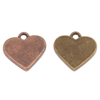Tibetan Style Heart Pendants, plated, more colors for choice, nickel, lead & cadmium free, 17x16.50x2mm, Hole:Approx 1.5mm, 10PCs/Bag, Sold By Bag