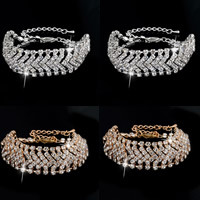 Rhinestone Bracelet, Tibetan Style, with 5cm extender chain, plated, with rhinestone, more colors for choice, nickel, lead & cadmium free, 160mm, Sold Per Approx 6.5 Inch Strand