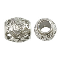 Zinc Alloy European Beads Oval platinum color plated without troll nickel lead & cadmium free Approx 5mm Sold By Lot
