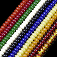 Harpiks smykker Perler, Resin, Rondelle, imiteret ædelsten, flere farver til valg, 5x8mm, Længde Ca. 15.5 inch, 10Strands/Lot, 78pc'er/Strand, Solgt af Lot