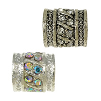 Rhinestone Zinc Alloy Beads Column plated with rhinestone nickel lead & cadmium free Approx 6.5mm Sold By Lot