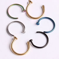 Stainless Steel Nose Piercing Jewelry, plated, no need pigment, more colors for choice, 8x1.20mm, 200PCs/Lot, Sold By Lot