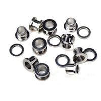 Stainless Steel Piercing Tunnel, different size for choice, original color, 50PCs/Lot, Sold By Lot