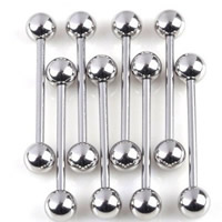 Stainless Steel Tongue Ring, different size for choice, original color, 100PCs/Lot, Sold By Lot