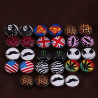 Stainless Steel Magnetic Stud Earring, with Magnetic Hematite, mixed pattern & epoxy gel, 8mm, 5PCs/Lot, Sold By Lot