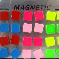 Stainless Steel Magnetic Stud Earring, with Magnetic Hematite, Square, painted, mixed colors, 10mm, 12Pairs/Bag, Sold By Bag