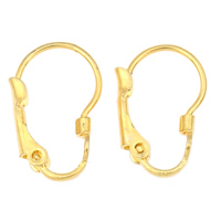 Brass Lever Back Earring Wires, gold color plated, lead & cadmium free, 10.50x16x3mm, Hole:Approx 1mm, 1000PCs/Bag, Sold By Bag